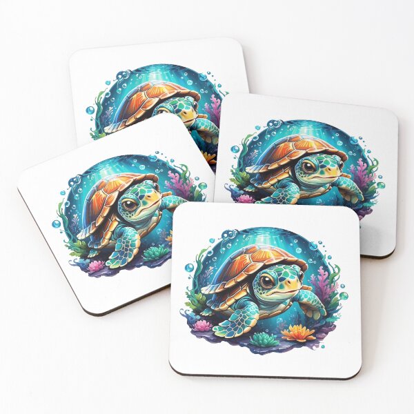 Item preview, Vibrant Underwater Turtle - Colorful Marine Life Art for Ocean Lovers designed and sold by SCBlend.