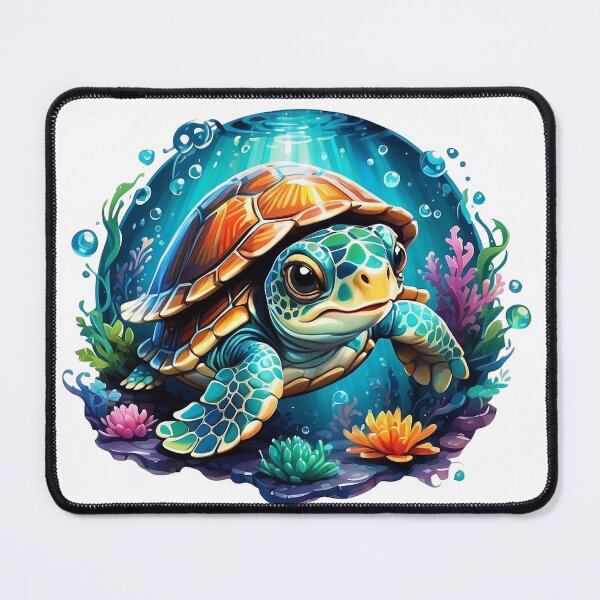 Item preview, Vibrant Underwater Turtle - Colorful Marine Life Art for Ocean Lovers designed and sold by SCBlend.