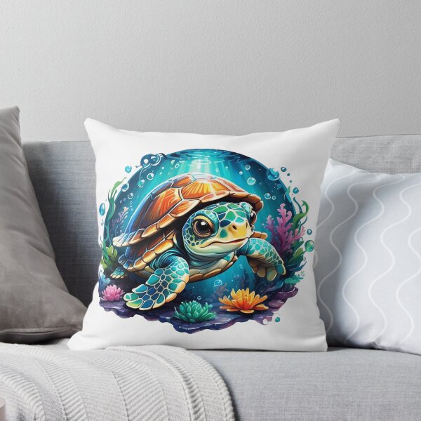 Item preview, Vibrant Underwater Turtle - Colorful Marine Life Art for Ocean Lovers designed and sold by SCBlend.