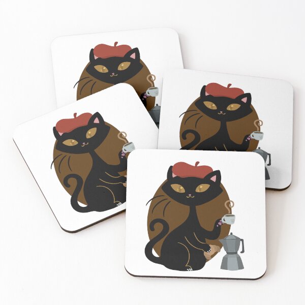 Item preview, Coffee Cat - Black Cat Design (TPS) designed and sold by TrashPandaShop.