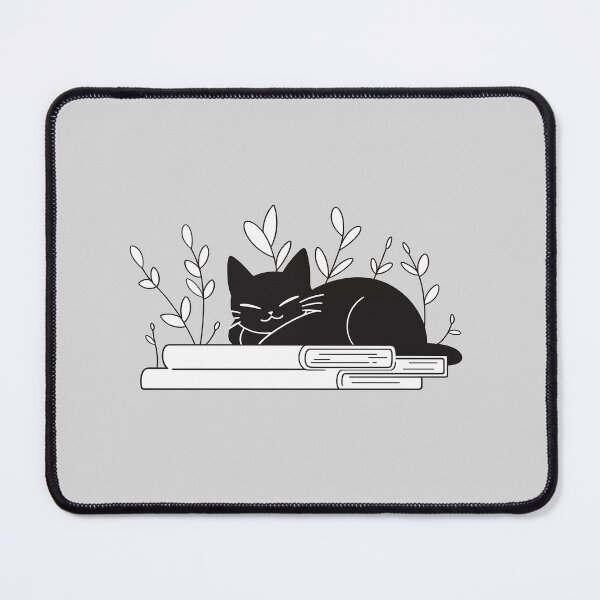 Item preview, black Cat sleeping on the Books designed and sold by PandaKunst.