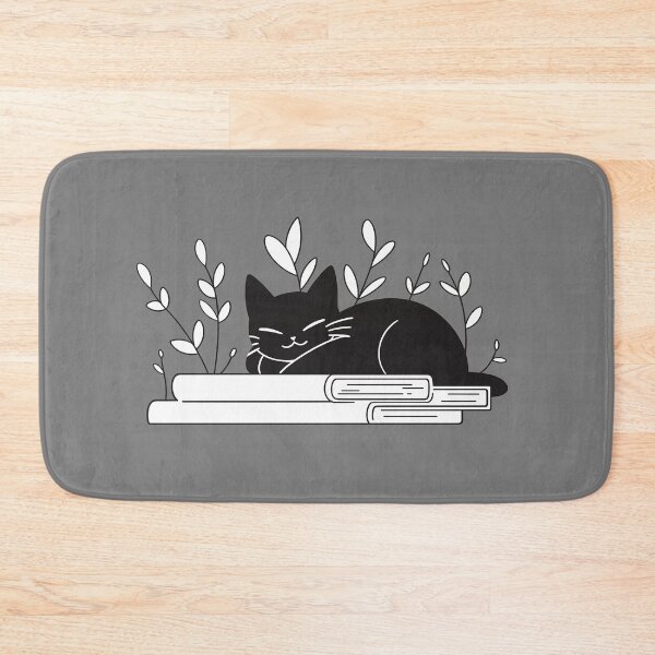 Item preview, black Cat sleeping on the Books designed and sold by PandaKunst.