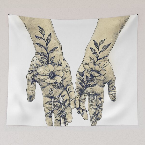 Item preview, Floral Embrace: Botanical Whispers on Delicate Hands designed and sold by dungeonwarriors.