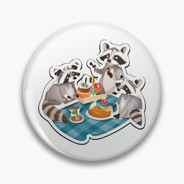 Item preview, Raccoon Family Picnic Watercolor Art designed and sold by NiftyWrx.