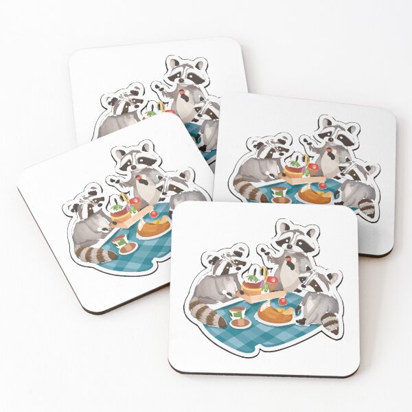 Item preview, Raccoon Family Picnic Watercolor Art designed and sold by NiftyWrx.