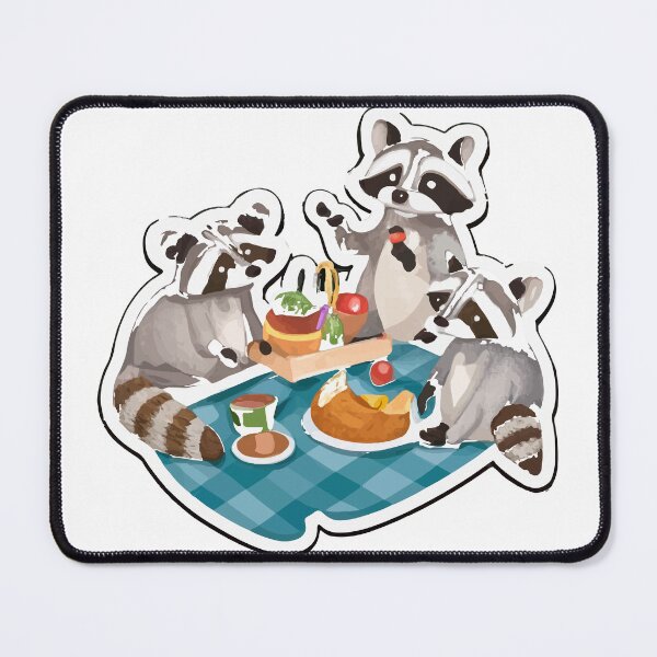 Item preview, Raccoon Family Picnic Watercolor Art designed and sold by NiftyWrx.