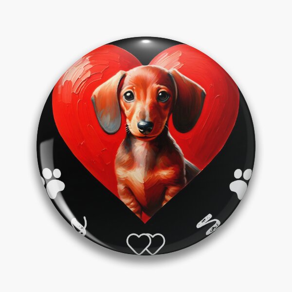 Item preview, My Dachshund is my Valentine | Doxie Oil painting Art designed and sold by TheMostLikely.
