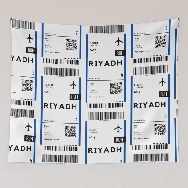 Item preview, Riyadh, Saudi Arabia Airplane Boarding Pass designed and sold by RoamInk.