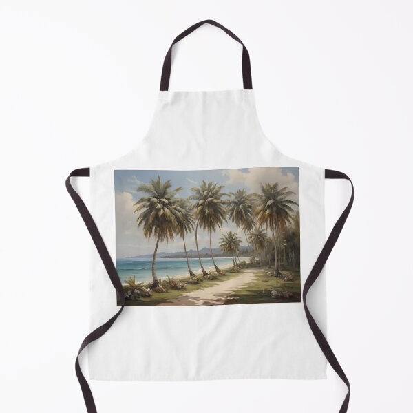 Item preview, Palm trees on the beach in tropical paradise, vintage oil painting designed and sold by CreativeSparkzz.