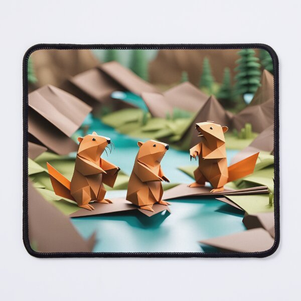 Item preview, Origami Art - Dams and Driftwood: Beavers at Play designed and sold by ArtfulFolds.