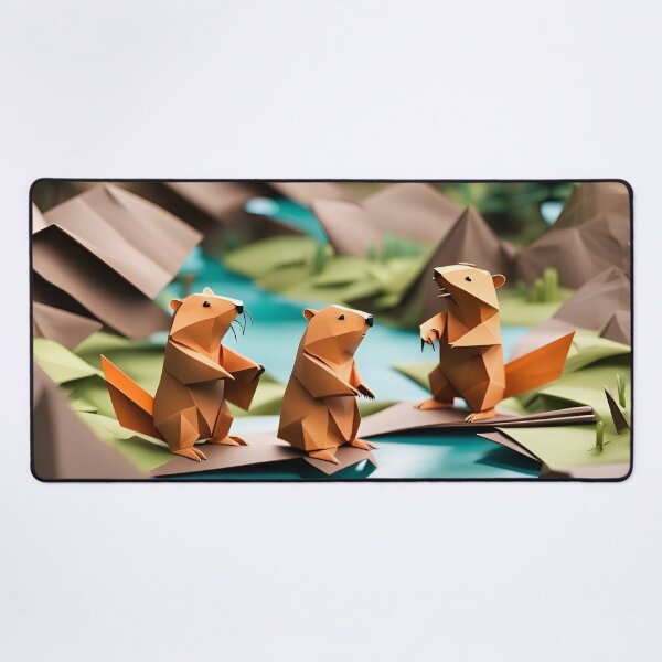 Item preview, Origami Art - Dams and Driftwood: Beavers at Play designed and sold by ArtfulFolds.