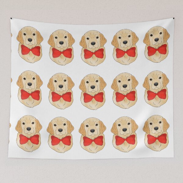 Item preview, Golden retriever puppy with a bow designed and sold by Cynthiaetal.