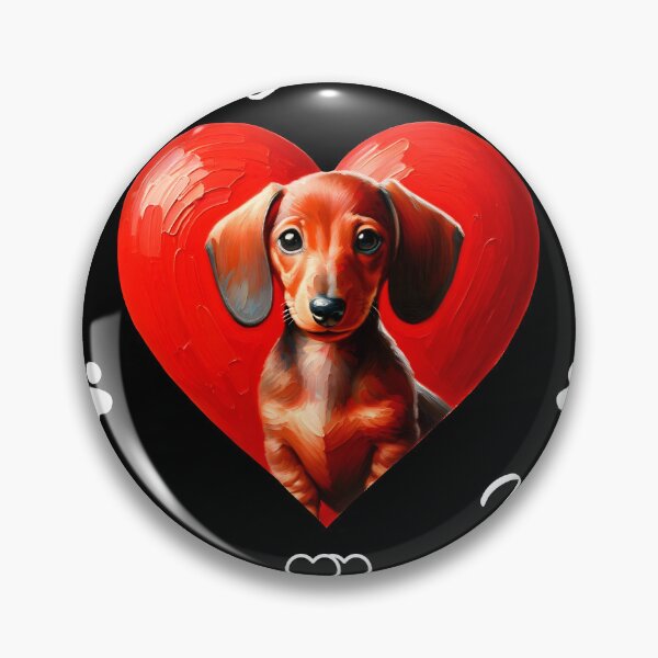 Item preview, My Dachshund is my Valentine | Doxie Oil painting Art designed and sold by TheMostLikely.