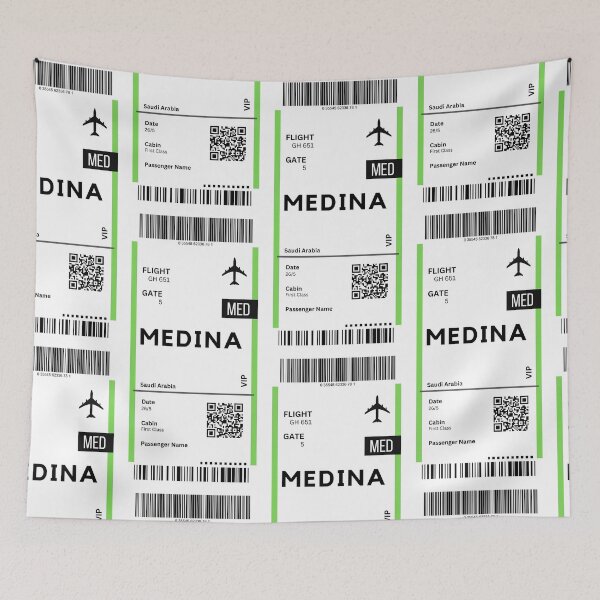 Item preview, Medina, Saudi Arabia Airplane Boarding Pass designed and sold by RoamInk.