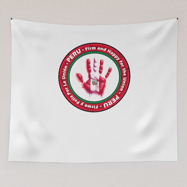 Item preview, Peruvian Pride Handprint Flag with Peru Country Motto designed and sold by SambaStyles.