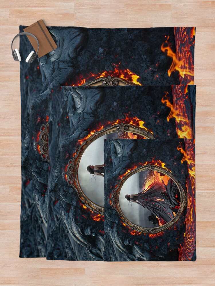 Thumbnail 5 of 6, Throw Blanket, You Have Become the Fire: You Are Ready to Come Alive! designed and sold by rebecka.