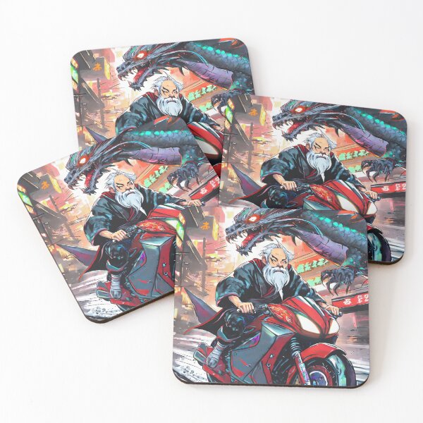 Item preview, Monk on a Motorcycle chased by a dragon designed and sold by BADESIGNZZ.