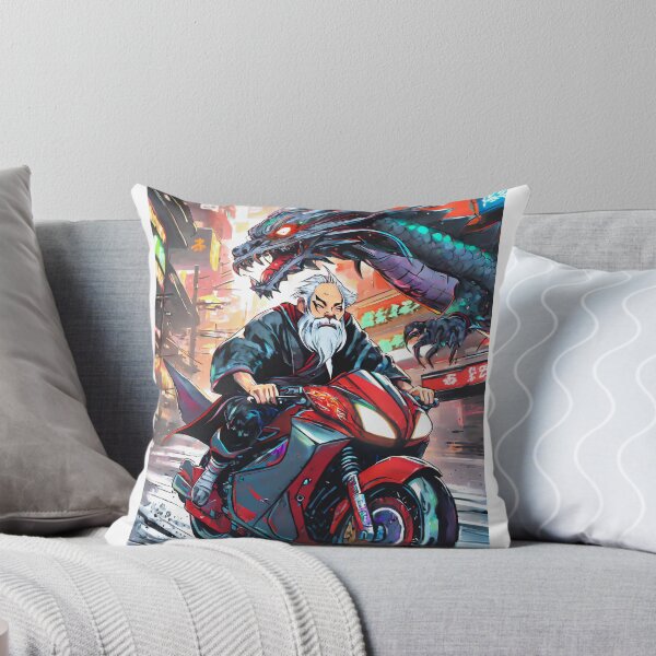 Item preview, Monk on a Motorcycle chased by a dragon designed and sold by BADESIGNZZ.