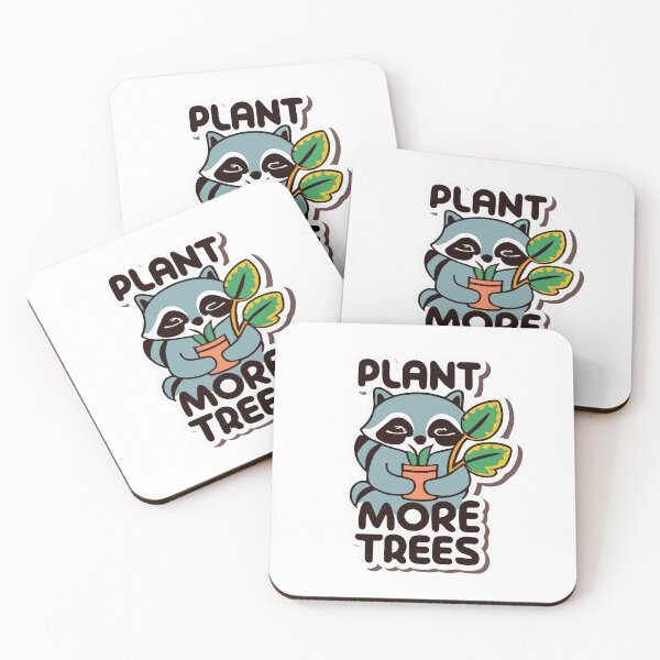 Item preview, Raccoon Paws & Plant - Plant More Trees Eco Sticker designed and sold by NiftyWrx.