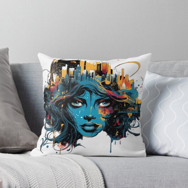 Item preview, Woman faces city  designed and sold by NostosArt.