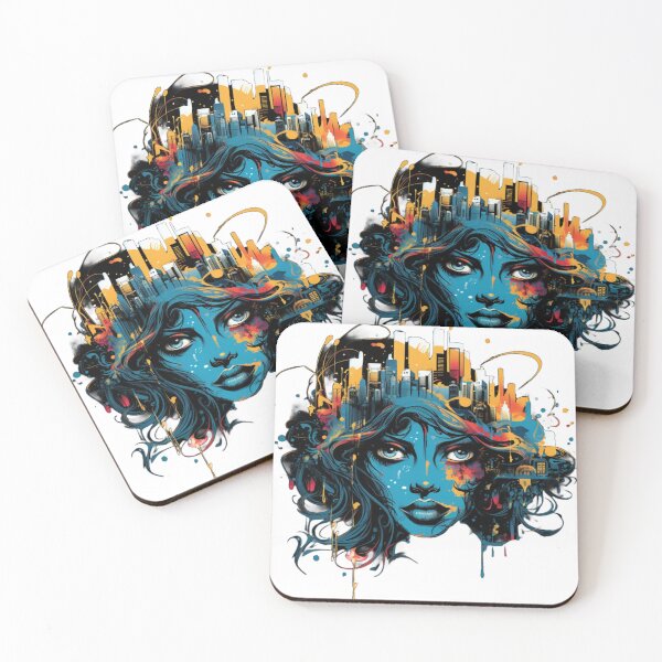 Item preview, Woman faces city  designed and sold by NostosArt.