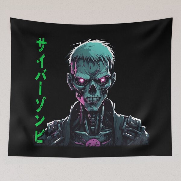 Item preview, Cyber-Zombie Kanji, Gaunt Undead Cyberpunk designed and sold by Burn-Ego.