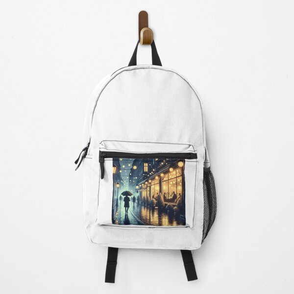 Item preview, Solace in Shadows | Cozy City Street, Raining, Pastel Art designed and sold by InkFlugel.