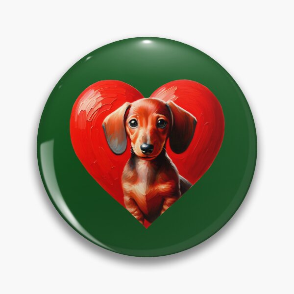 Item preview, My Dachshund is my Valentine | Doxie Oil painting Art designed and sold by TheMostLikely.