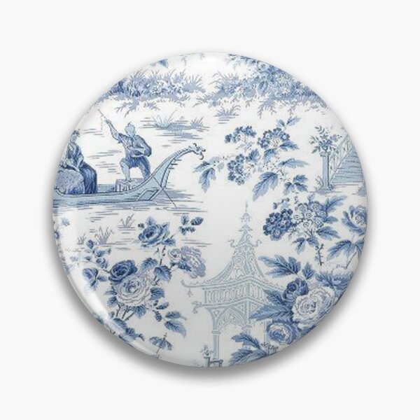 Item preview, Powder Blue Chinoiserie Toile designed and sold by TheChinoiserie.