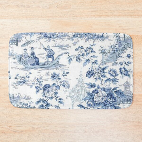 Item preview, Powder Blue Chinoiserie Toile designed and sold by TheChinoiserie.