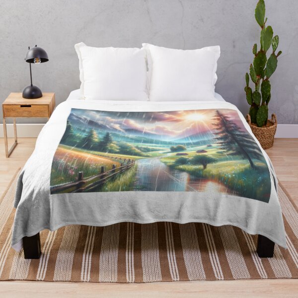 Item preview, Natures Balance | Beautiful Pastel Sun and Rain Landscape designed and sold by InkFlugel.