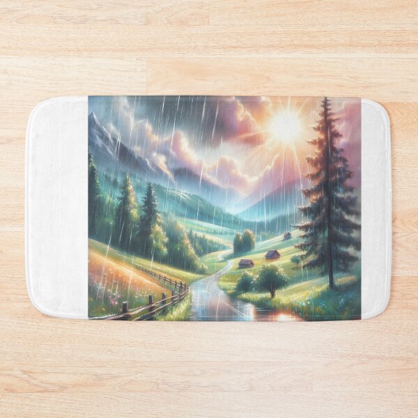 Item preview, Natures Balance | Beautiful Pastel Sun and Rain Landscape designed and sold by InkFlugel.