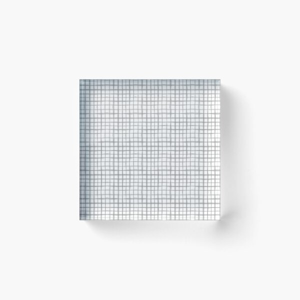 Item preview, White Grey Plaid / gingham || geometric square grid designed and sold by wordznart.