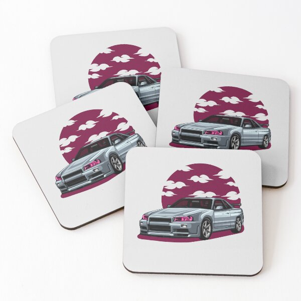 Item preview, Skyline R34 Car Moon Background designed and sold by moqudesign.