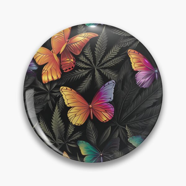 Item preview, Multicolor Butterflies and Cannabis Weed Leaves Seamless Pattern designed and sold by MedicatedMedusa.