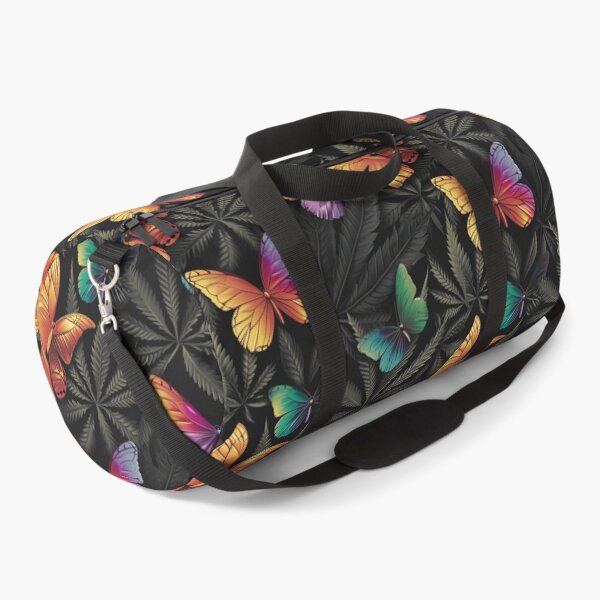 Item preview, Multicolor Butterflies and Cannabis Weed Leaves Seamless Pattern designed and sold by MedicatedMedusa.