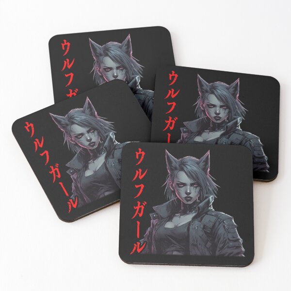 Item preview, Cyber-Wolf Girl Kanji, Cyberpunk Tracker designed and sold by Burn-Ego.
