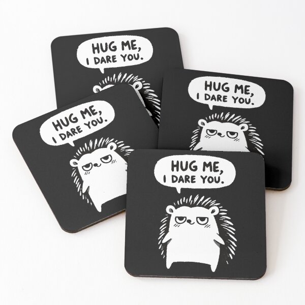 Item preview, Hug me I dare you Hedgehog designed and sold by DoodleDashShop.