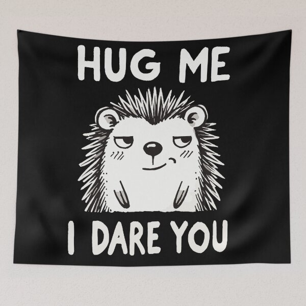 Item preview, Hug me I dare you Spiky Hedgehog designed and sold by DoodleDashShop.