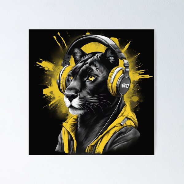 Item preview, Panther as a DJ designed and sold by KarakitAI.