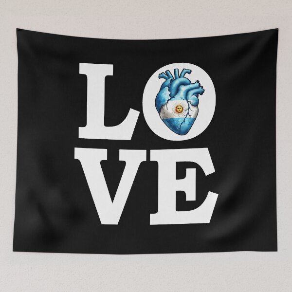 Item preview, I Love Argentina Country Heart Flag designed and sold by SambaStyles.