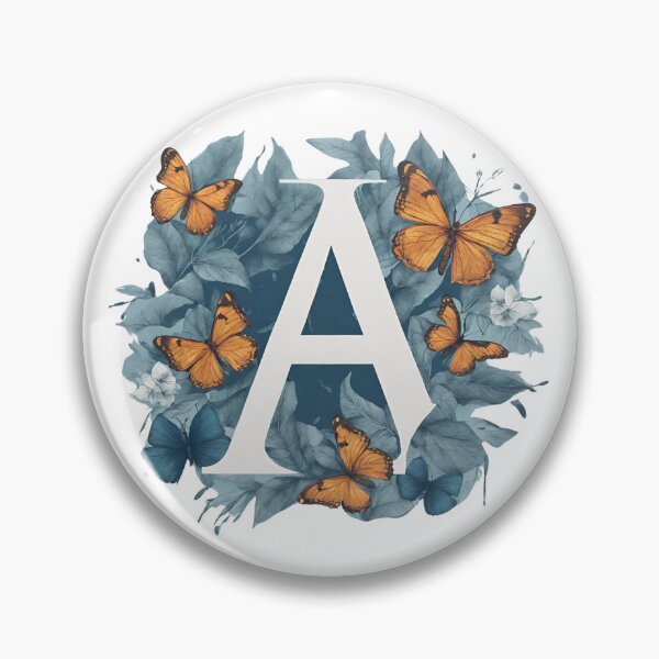 Item preview, Letter A in blue with butterflies designed and sold by Shinery2023.