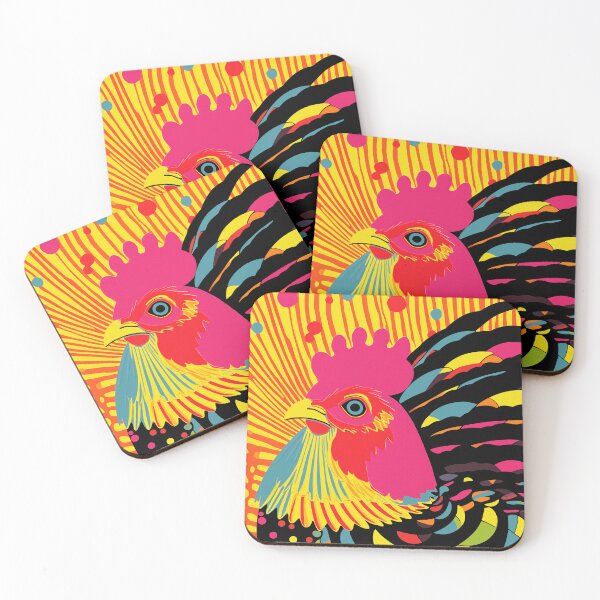 Item preview, Rooster Electric Red Yellow Colorful designed and sold by EnchantArtCo.