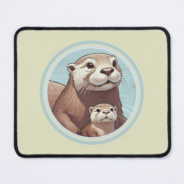 Item preview, Otters - Mother And Sea Pup Swimming designed and sold by LittleGnomad.