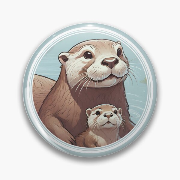Item preview, Otters - Mother And Sea Pup Swimming designed and sold by LittleGnomad.