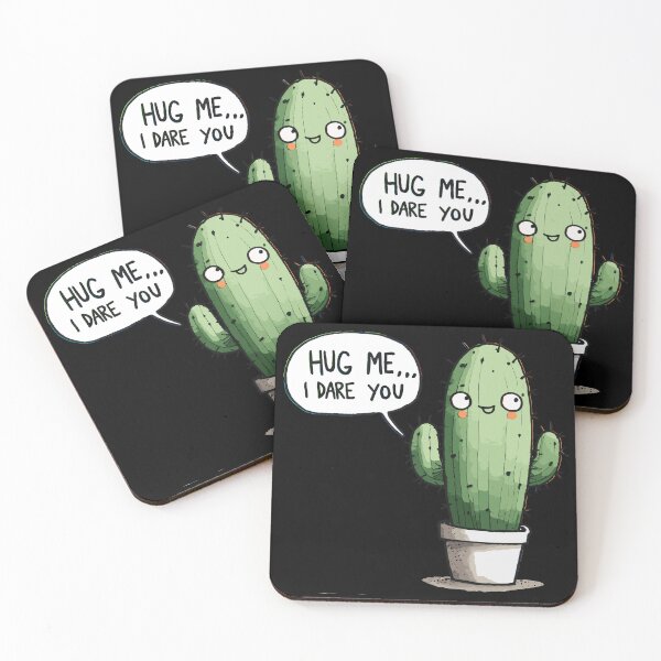 Item preview, Hug me I dare you Cactus designed and sold by DoodleDashShop.