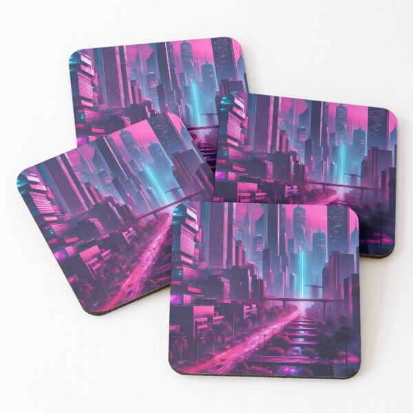 Item preview, Synthwave Future City designed and sold by SynthstarShop.