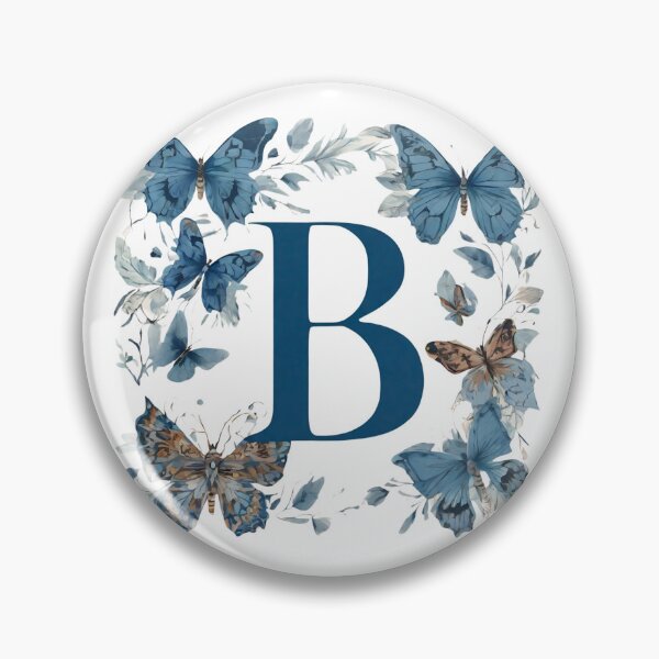 Item preview, Letter B in blue with butterflies designed and sold by Shinery2023.