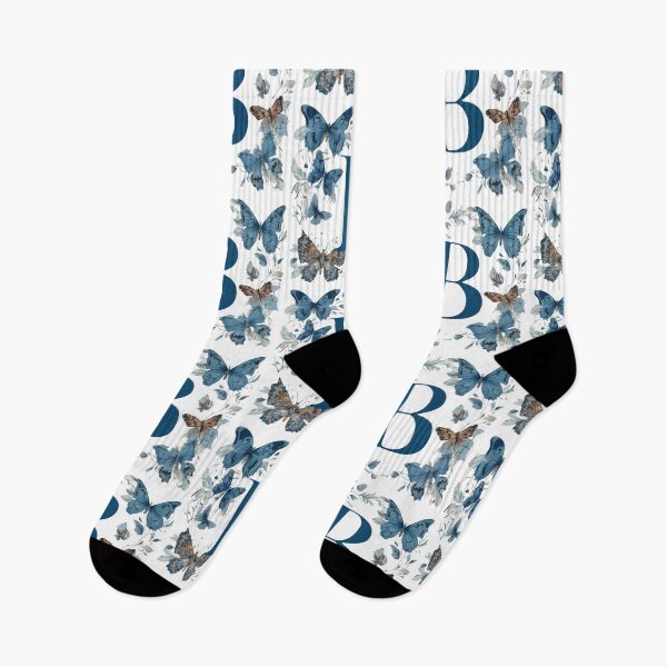 Item preview, Letter B in blue with butterflies designed and sold by Shinery2023.