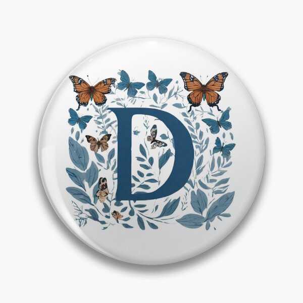 Item preview, Letter D in blue with butterflies designed and sold by Shinery2023.